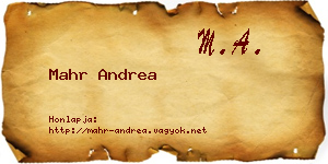 Mahr Andrea névjegykártya