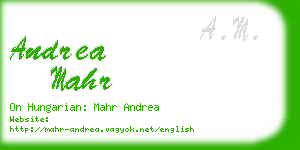 andrea mahr business card